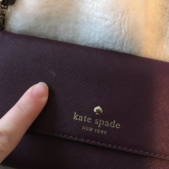 Kate Spade Hold The Phone Wristlet Wallet clutch plum purple *please read* - Picture 5 of 16